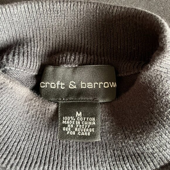 croft & barrow Mens Sweater Striped Black and Gray - Picture 2 of 3